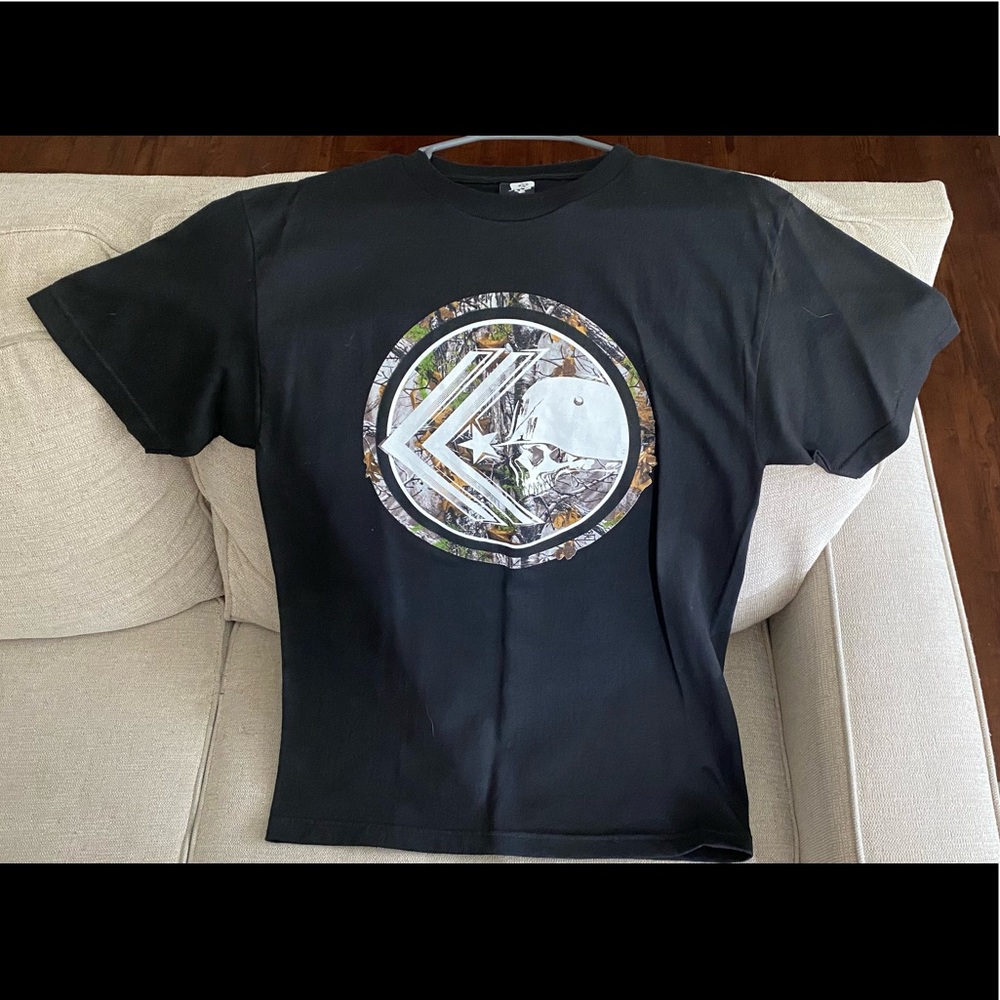 Metal Mulisha and Realtree camo colab t-shirt with skull graphics